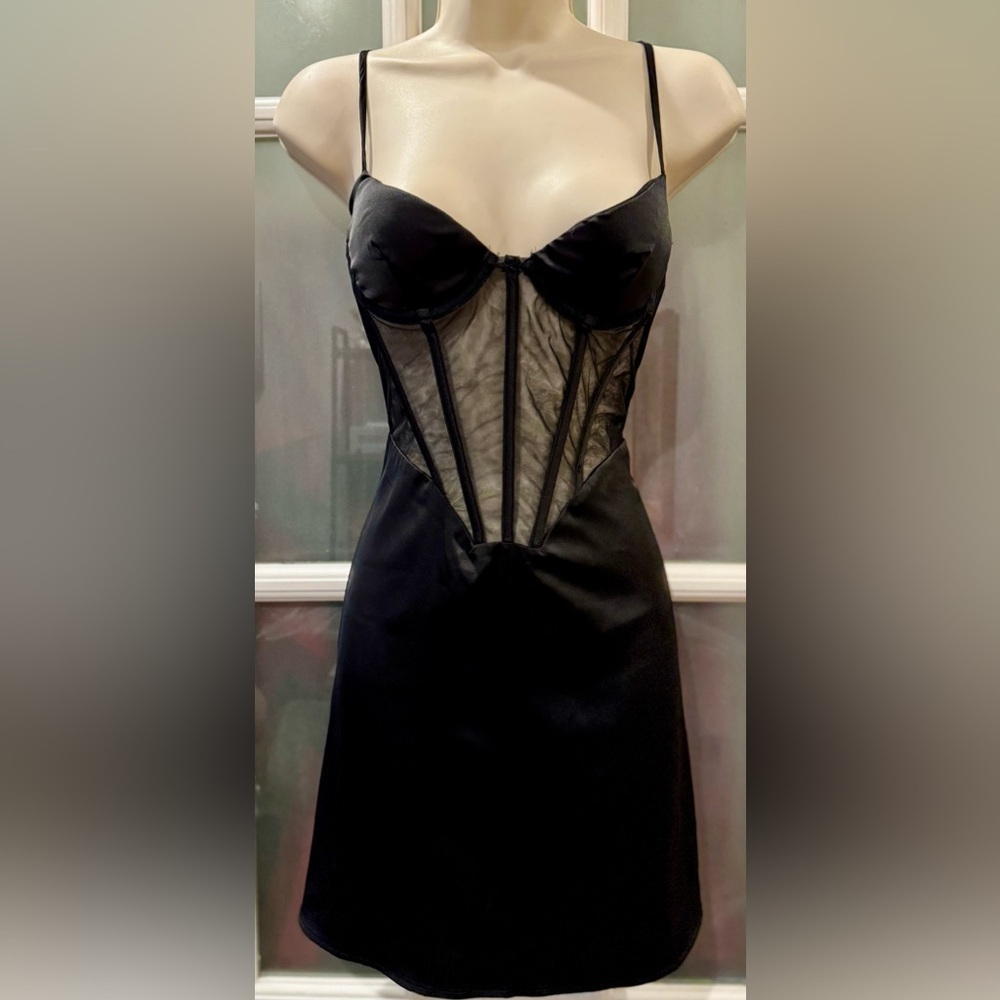 HEIRESS Sheer Corset Mini Dress